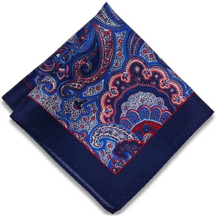 Marineblaues Einstecktuch aus Seide für den Großhandel von Aristocrats Bows N Ties