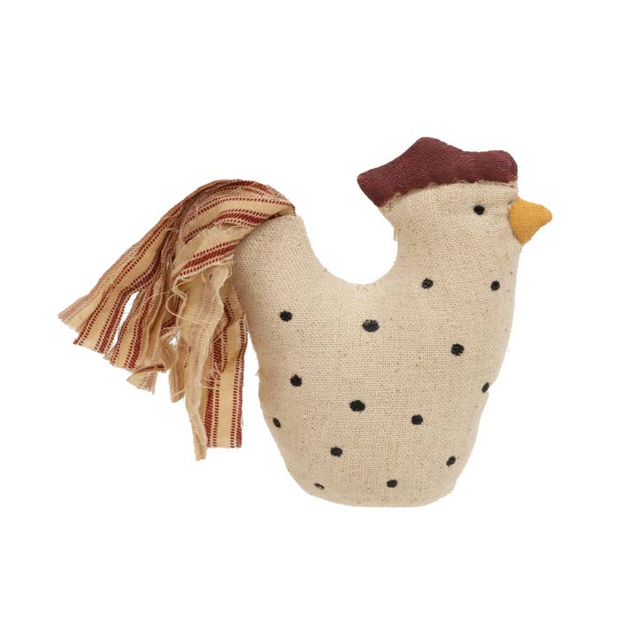 The Hearthside Collection – wholesale Decorative tabletop object – Stuffed Polka Dot Chicken Doll Sitter