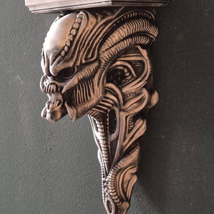 Estantería de pared gótica con diseño de esqueleto de dragón demoníaco – Portavelas de fantasía oscura – Decoración para el hogar de terror para venta al por mayor de 3DijkstraFinds