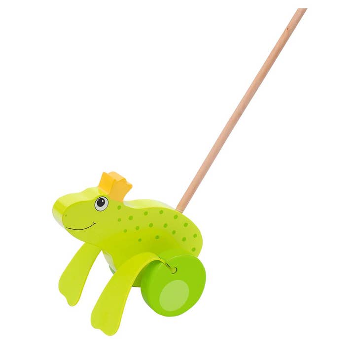 Push-along animal - Frog King for wholesale by Goki America