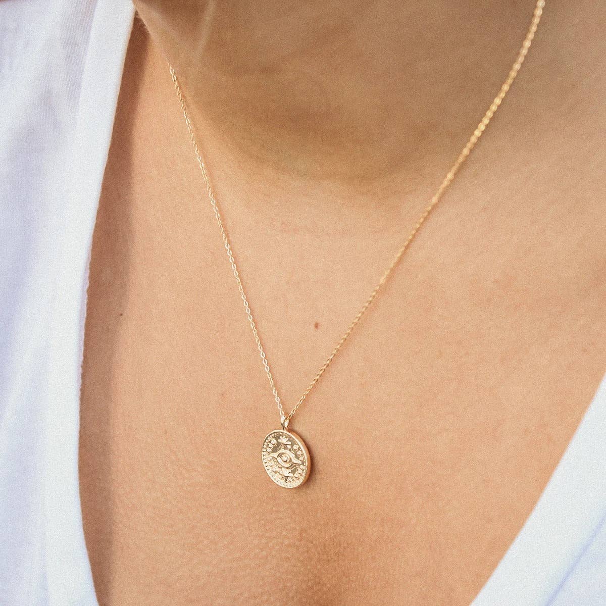 Ofina Jewelry - Wholesale Pendant/Charm Necklace - Evil Eye Coin Necklace2