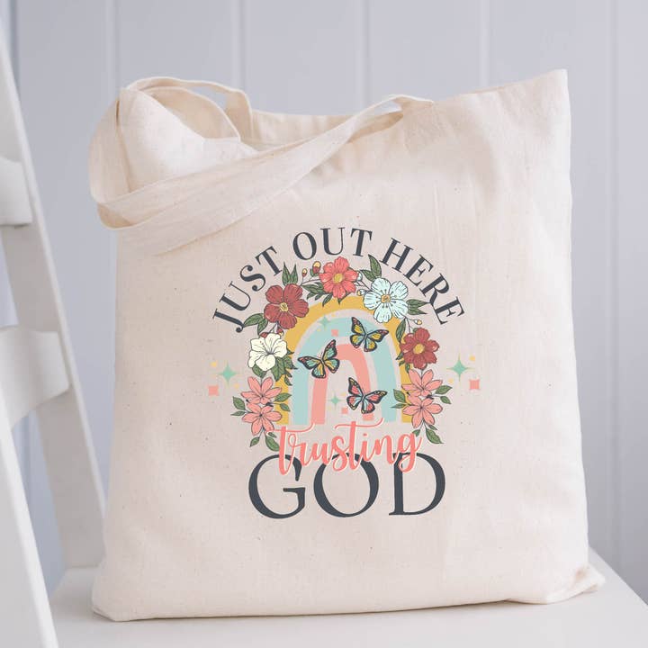Trust God canvas draagtas - christelijke boodschappentas voor wholesale door P E T I T R U E