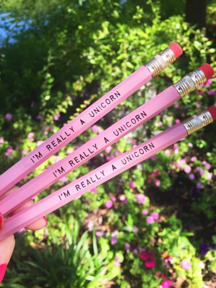 I'm Really A Unicorn - Pink Pencil for wholesale by Hey There Princess