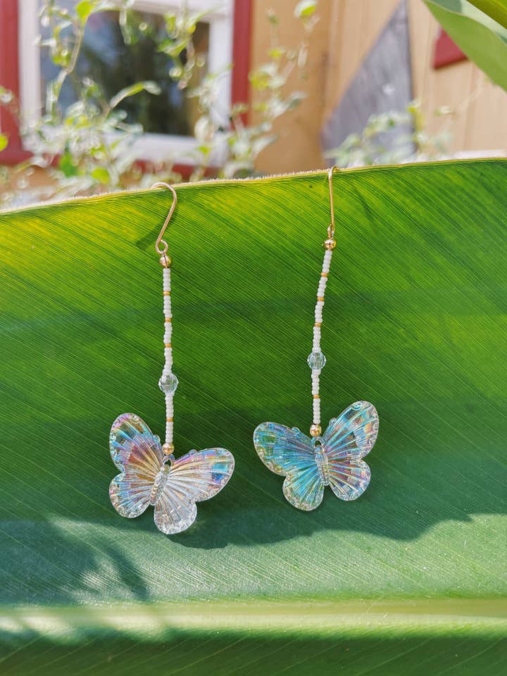 Boucles d'oreilles papillon magique Fairy Wedding pour la vente par Earth to Alix