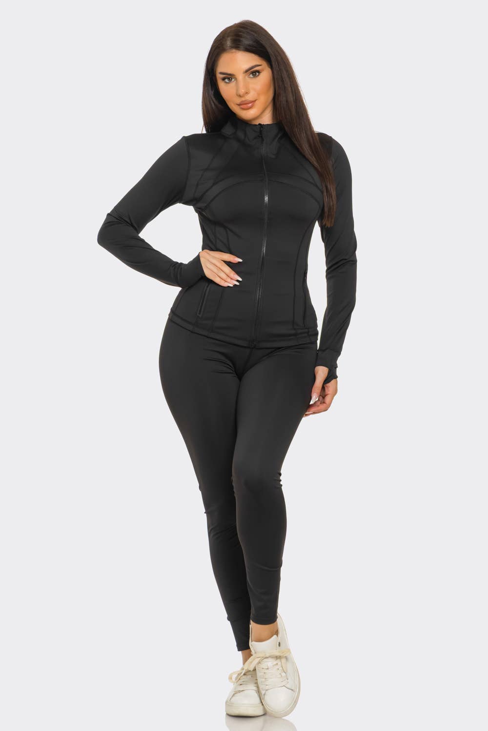 Julia by LoveJ - Wholesale Activewear Set - Women's - Front Zip Up Jacket And Leggings Set10
