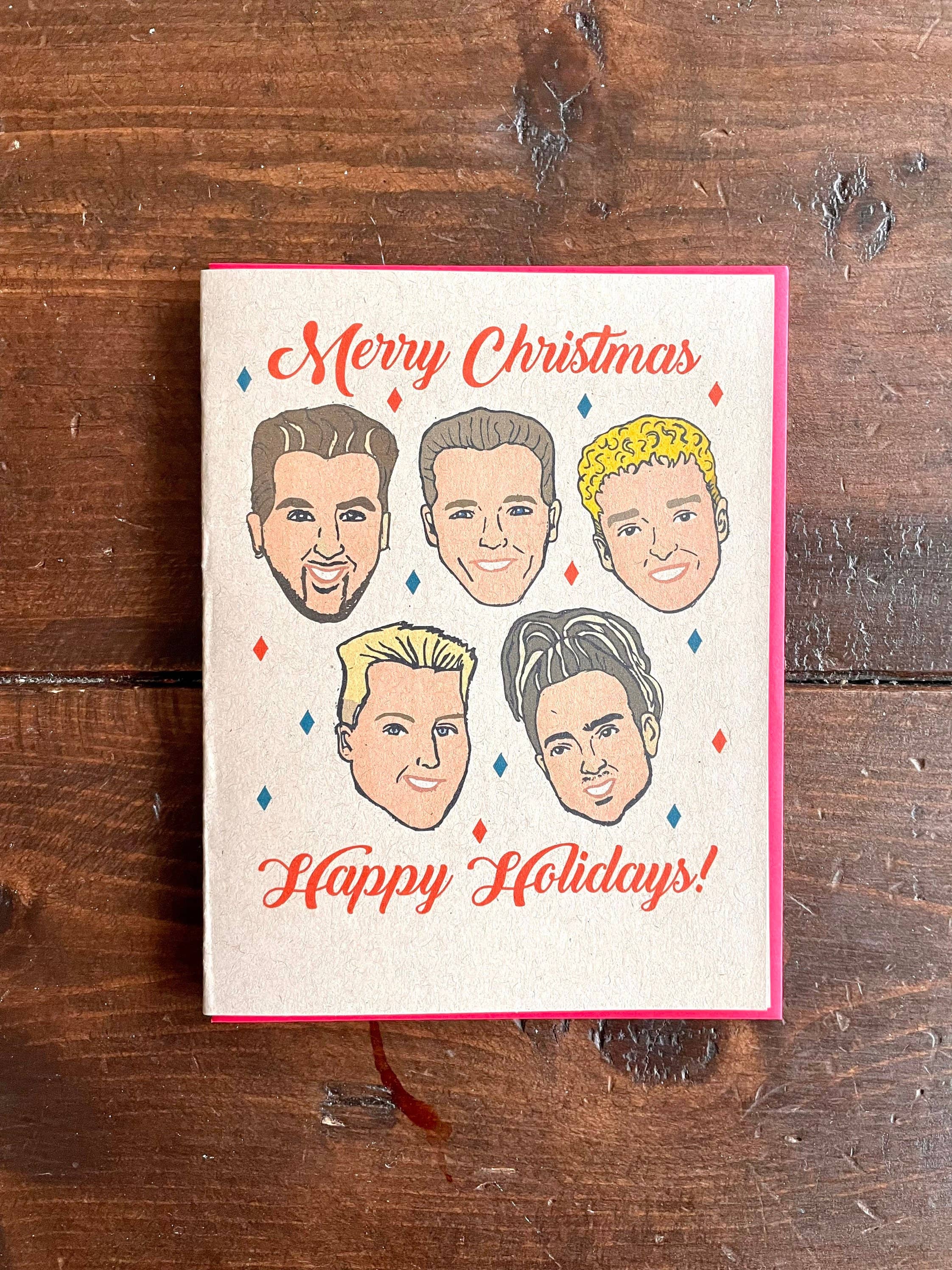 Papermain - Venta al por mayor Tarjetas de Navidad - Tarjeta de Navidad NSYNC, tarjeta de banda de chicos, tarjeta pop de los 90, fiesta de los 902
