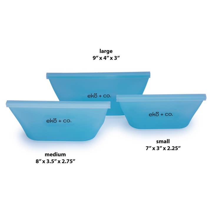 EcoFreax - Wholesale Food Storage Container - Silicone bowl ziptop storage food containers (3pcs)1