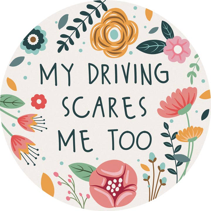 Gift & Garden by Carson - Wholesale Coasters - "Scares Me" Round Car Coaster - Bulk