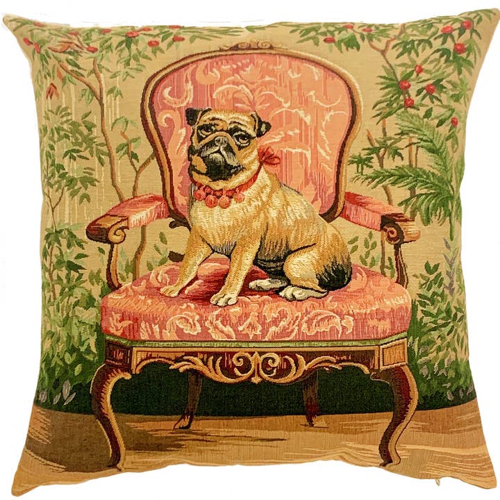 mopshond kussenhoes, honden decor, mopshond cadeau voor wholesale door yapatkwa - art of the loom