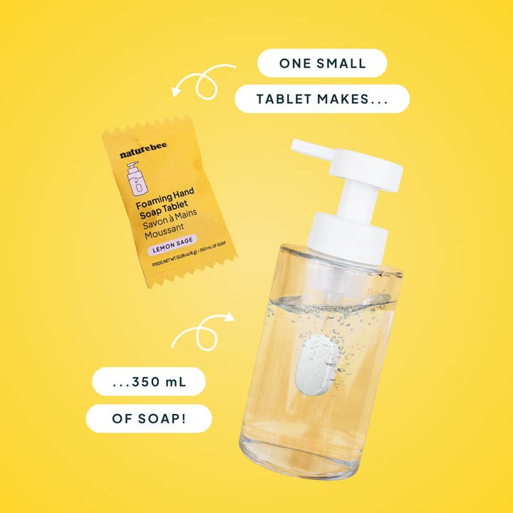 NATURE BEE - Wholesale Hand Soap/Wash - Lemon Sage Concentrated Foaming Hand Soap Tablet Single3