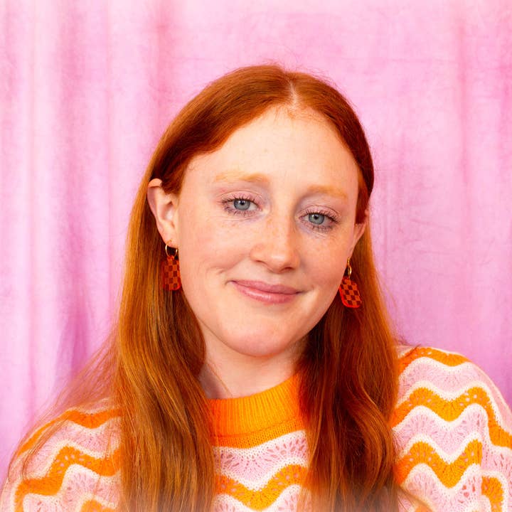 Sunshine Studio - Wholesale Dangle Earrings - Checkered Charm Simple Colorful Earrings13