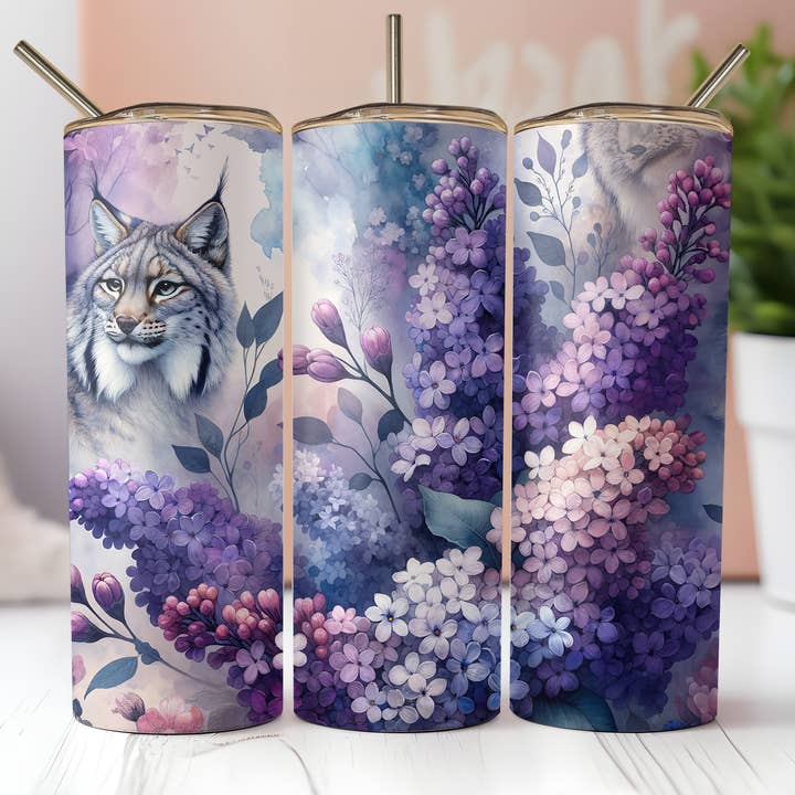 Beautiful Creations by Laney - Wholesale Insulated Mug/Tumbler - Lynx Floral Tumbler