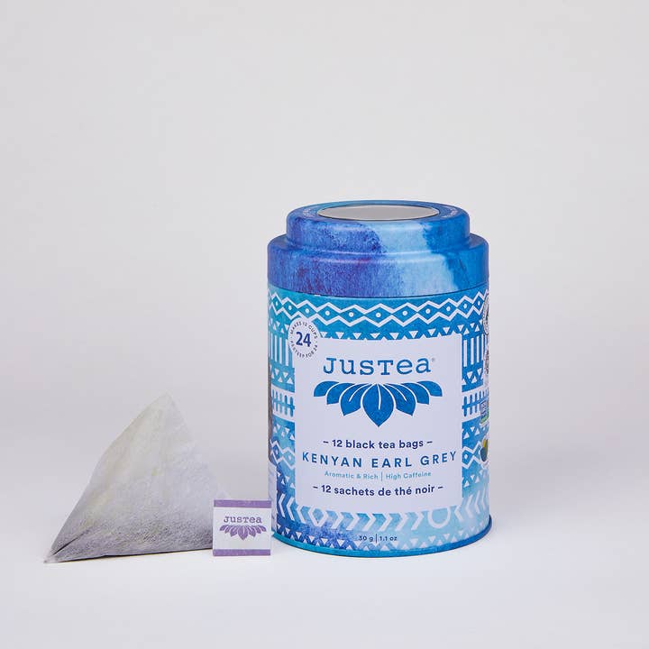 Kenyan Earl Grey Tea Bag Tin - Fair-Trade Organic Black Tea for wholesale by JusTea