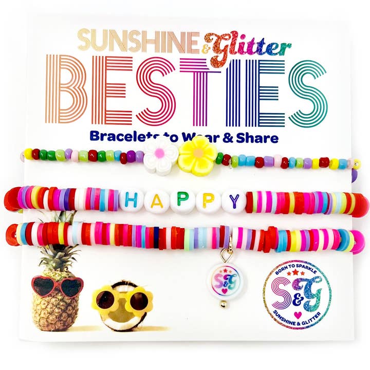 Sunshine & Glitter - Vente Parures de bijoux - Ensembles de bracelets BESTIES HAPPY1