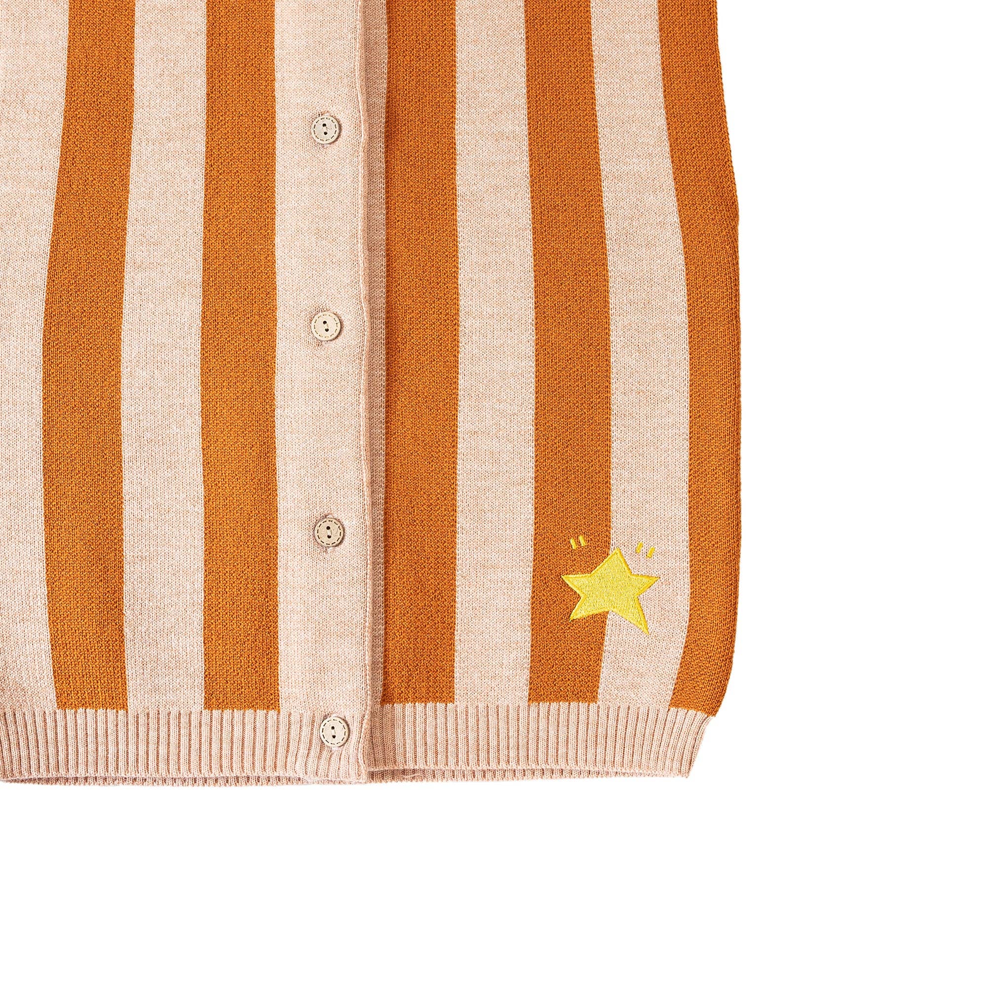 Knit Planet – wholesale Sweater vest – Kids – Stripe Vest Gingerbread/Pastel Orange2