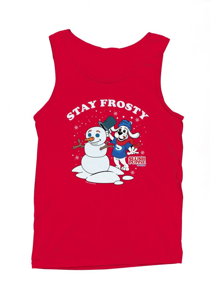 Officially Licensed Slush Puppie Frosty Snowman Men's Tank Top for wholesale by Snack Tees