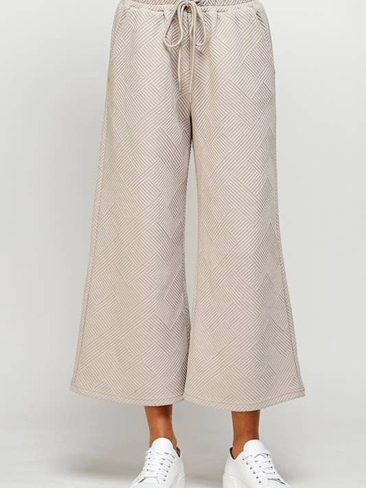 P7123 Textured Cropped Wide Pants for wholesale by See and Be Seen