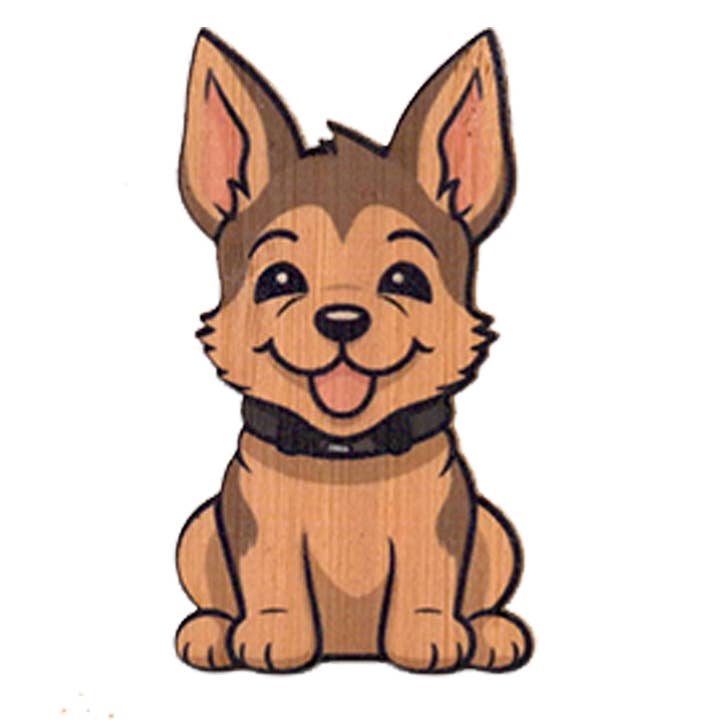 German Shepherd Puppy for wholesale by Bamboo Wood Stickers
