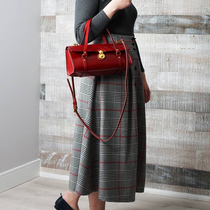 UPPDOO - Wholesale Satchel - Women's - Vive 2.0 Classic Baguette Satchel- Ruby5