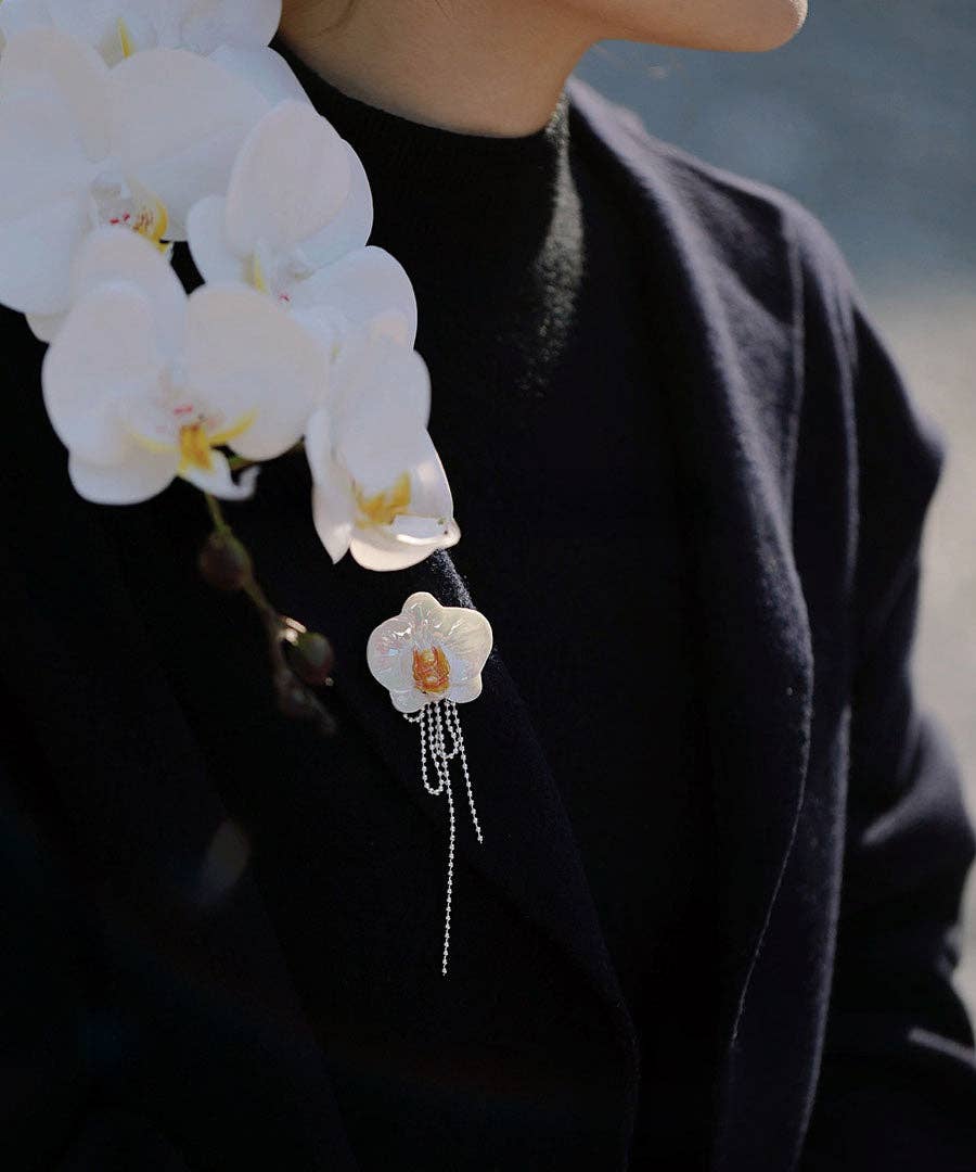 Vermilion Collection - Venta al por mayor Broches - Accesorios de cerámica YIHE "Orquídea polilla"3