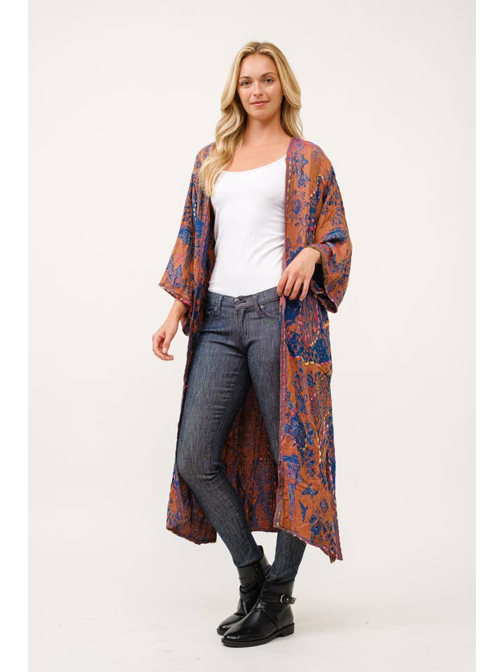 Raj Trading & Imports (USA) Inc. - Wholesale Kimono - Women's - Clemence Embroidered Duster