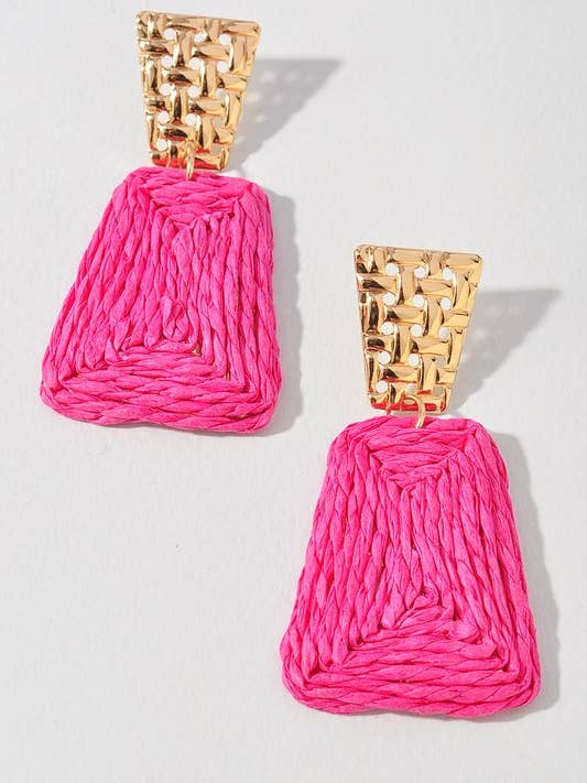 ORECCHINI PENDENTI IN FINTA PAGLIA ME3473 per la vendita all'ingrosso da parte di anbfashion