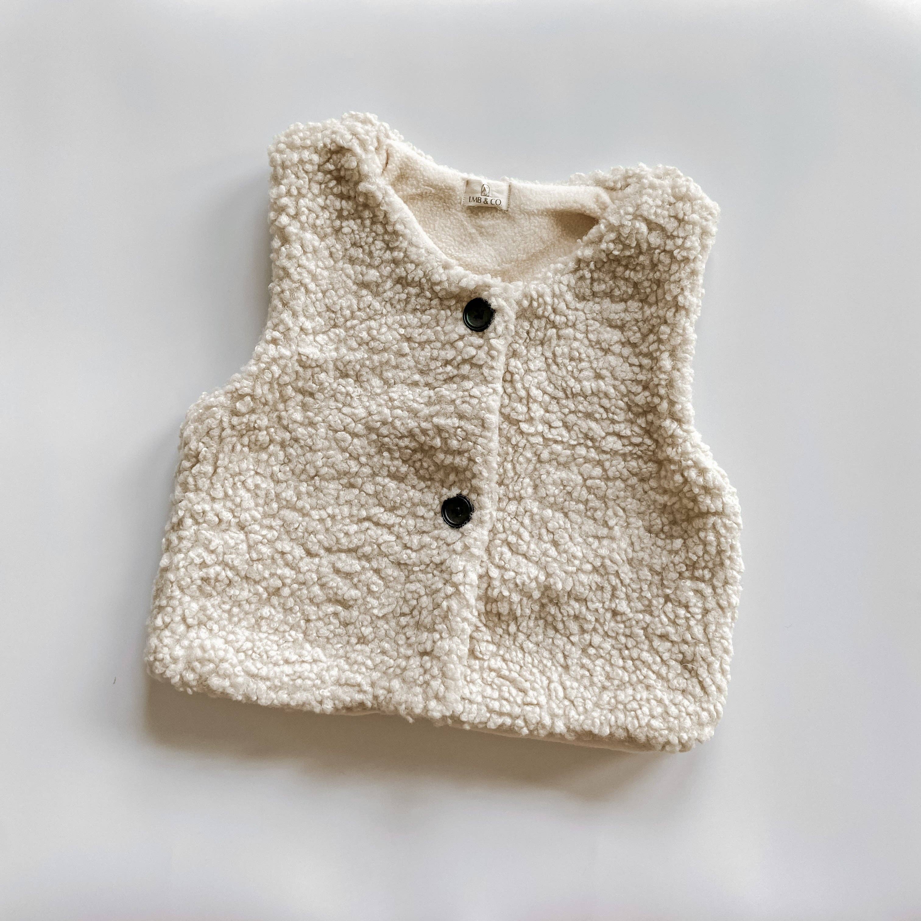 Lmb&Co. - Wholesale Outerwear Vest - Kids - Teddy Vest | Oatmeal1