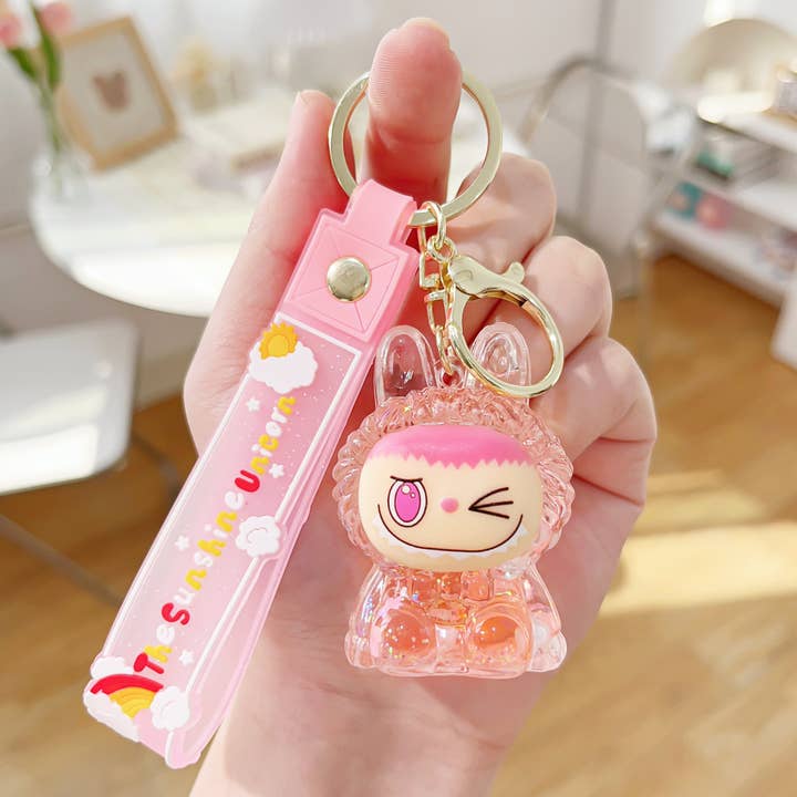 MKS America - Wholesale Keychain - Women's - Cute 3D Rabbit Keychain with Glitter and Wristlet Bag Charm7