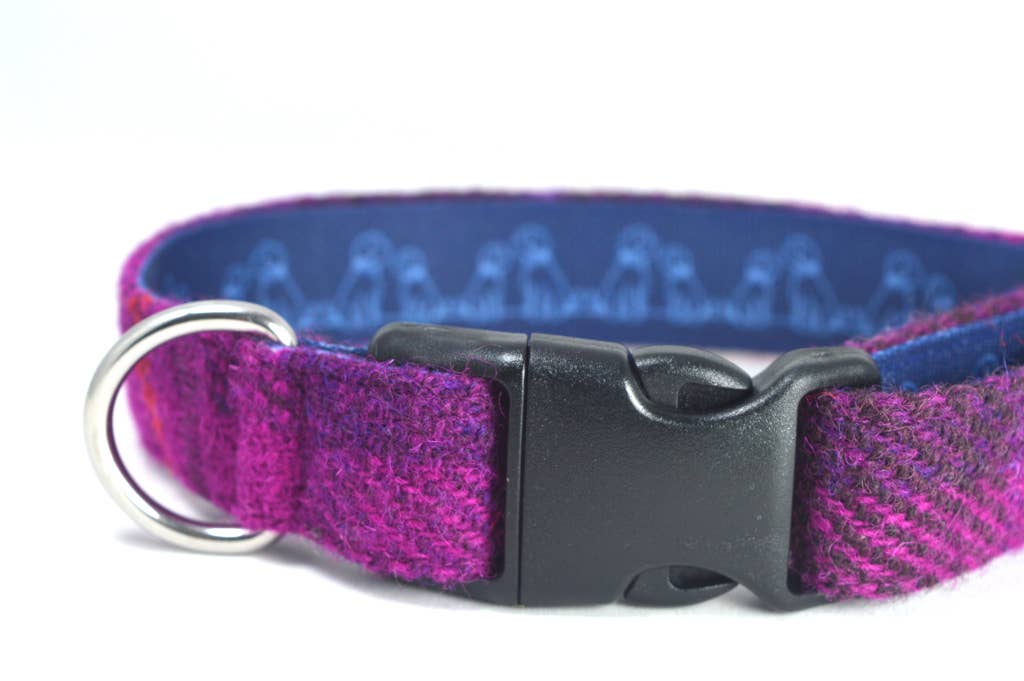 McDawg - Vendita all'ingrosso Collare - Cani - Collare per cani Harris Tweed Berry Check1