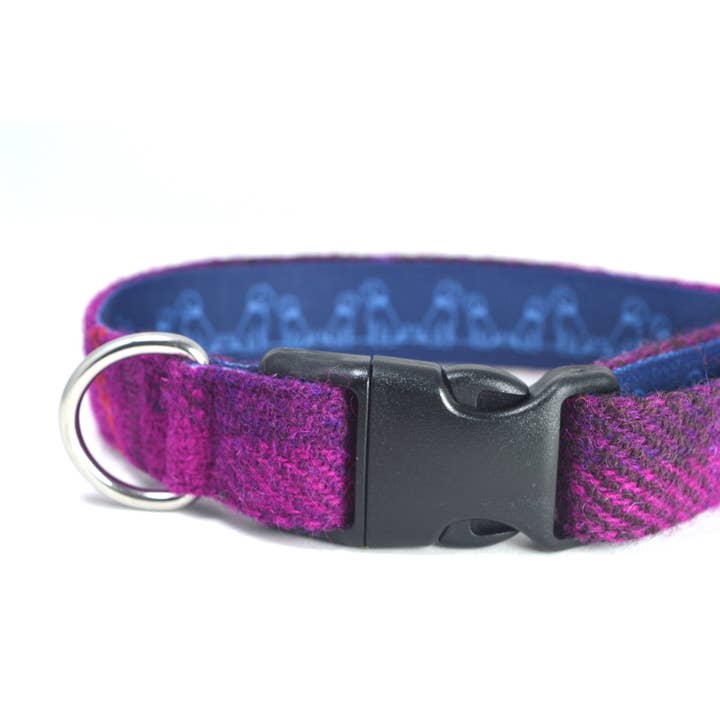 McDawg - Vendita all'ingrosso Collare - Cani - Collare per cani Harris Tweed Berry Check1