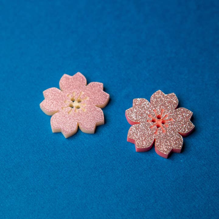 "Sakura" Cherry Blossom Button for wholesale by OddBorn