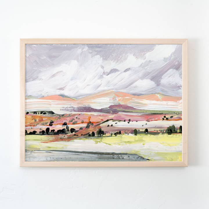 Lebendige Wüstenhügel Kunstdruck - Regenbogental für den Großhandel von Laurie Anne Art