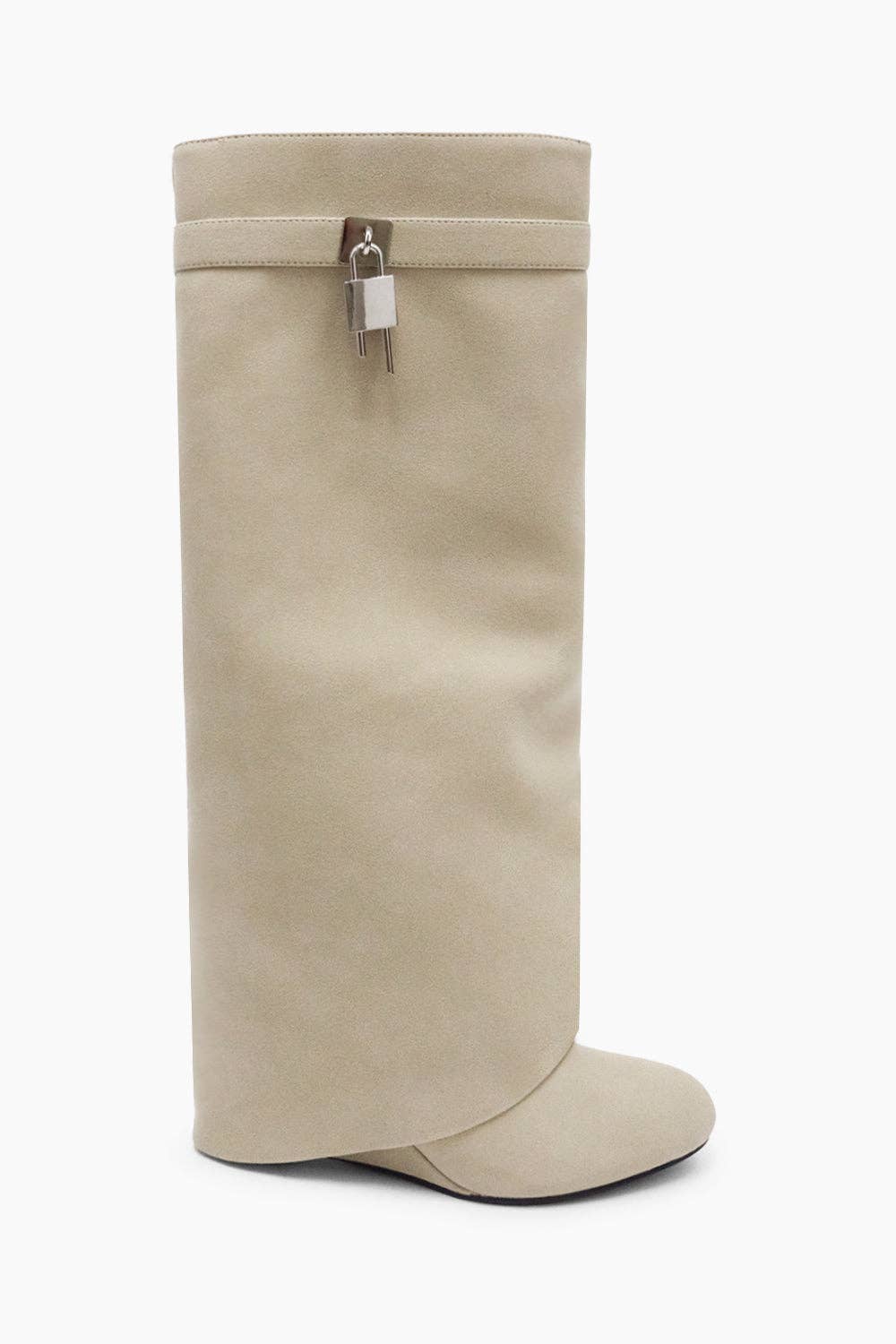 Lemonade Shoes - Wholesale Boots - Women's - I AM THE ONE - Chic Knee-High Suede Boot w/ Lock Detail8