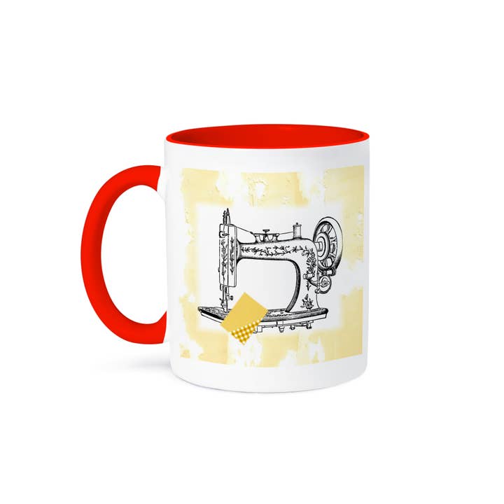 3dRose, Afbeelding van Antieke Naaimachine Met Stof Op Verouderde Achtergrond, Mok voor wholesale door 3dRose