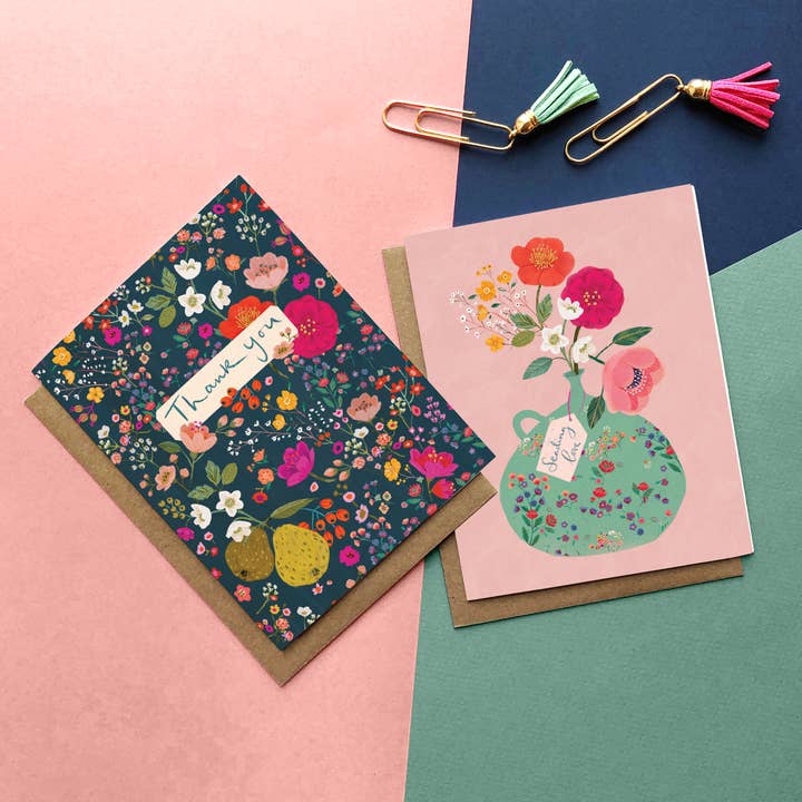 Studio Eleven Papers - Wholesale Thank You Card - Pear Floral Thank You Card2