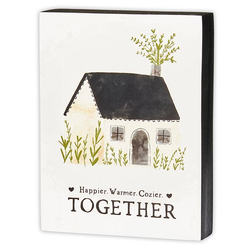 Faithworks by Creative Brands - Wholesale Sign - Chunky Block - Happier, Cozier1