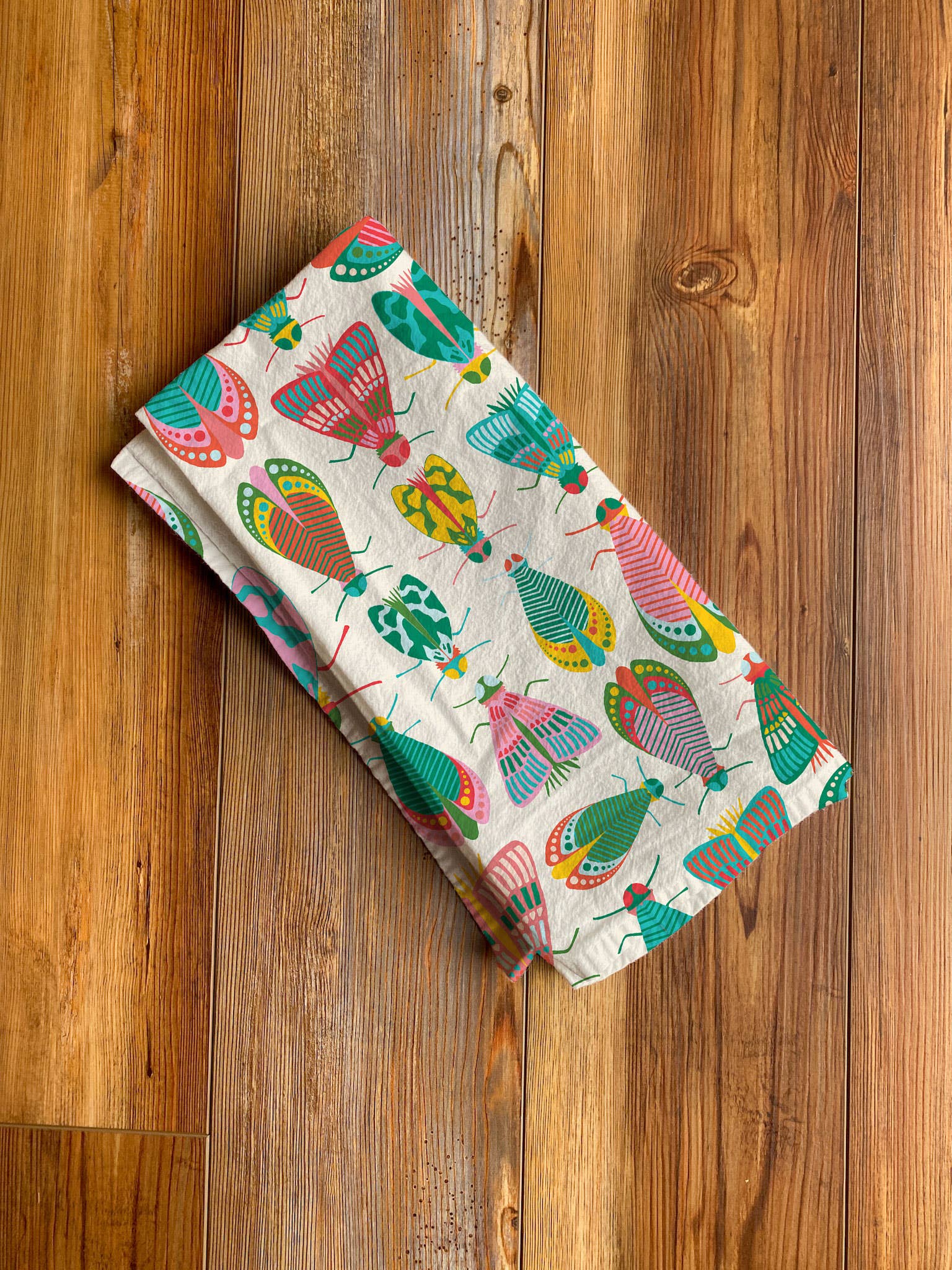 Rebecca Jane Woolbright - Wholesale Tea Towel - Spring Glow Tea Towel – Colorful Moth Linen Kitchen Towel1