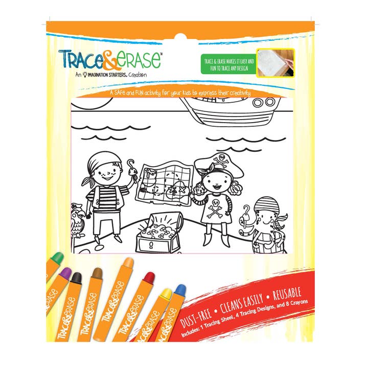 Trace Erase Pirate Drawing, Tracing Set for wholesale by Imagination Starters
