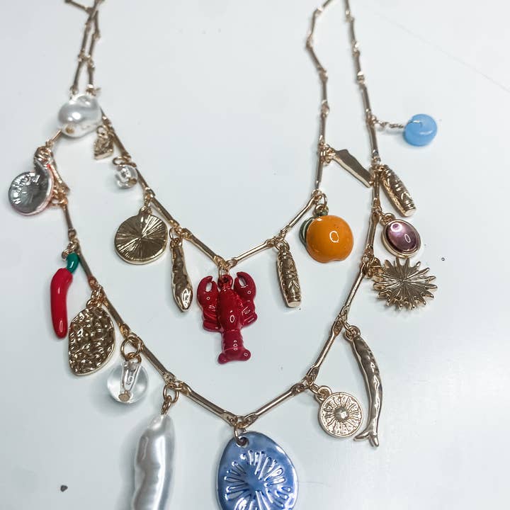 HoopLa - Wholesale Pendant/Charm Necklace - Sea & Sun Charm Necklace- Collection-Hand Made Chain, Charms1