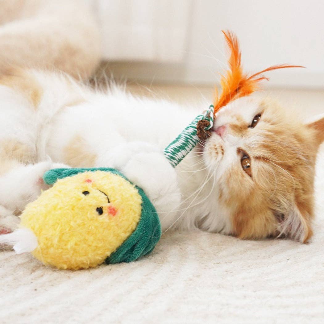 Cheerhunting - Wholesale Pet Toy - Cat - Moo – Plush Vegetable Cat Teaser Wand12