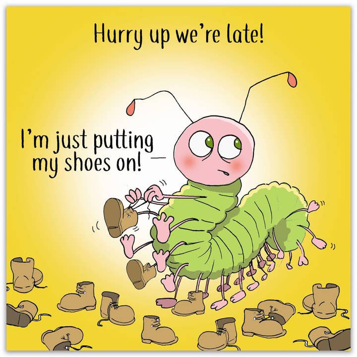 Twizler Ltd – wholesale Everyday greeting card – Centipede Shoes - Funny Card