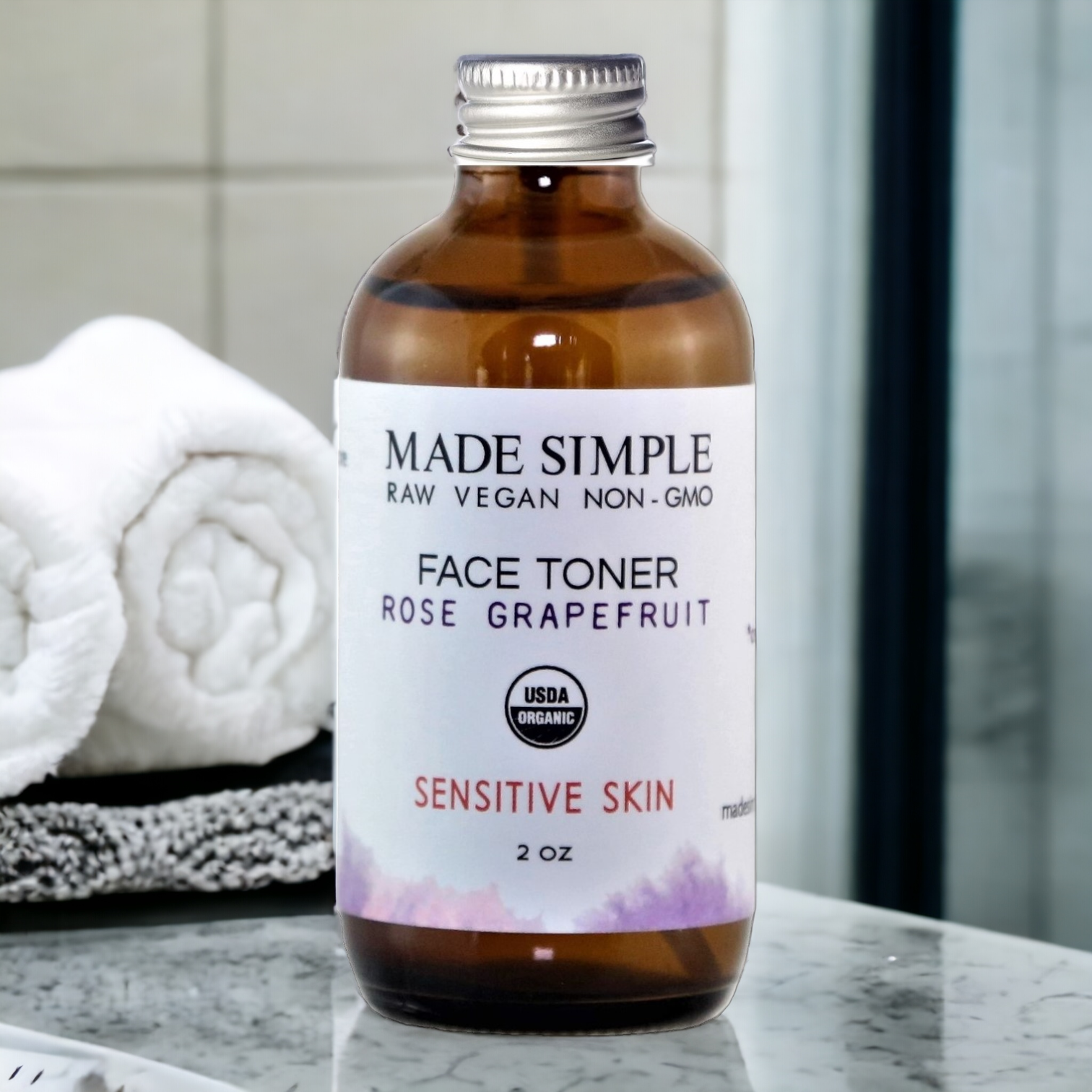 Made Simple Skin Care - Wholesale Facial Toner - Rose Grapefruit Toner for Sensitive Skin - Organic & Vegan 1
