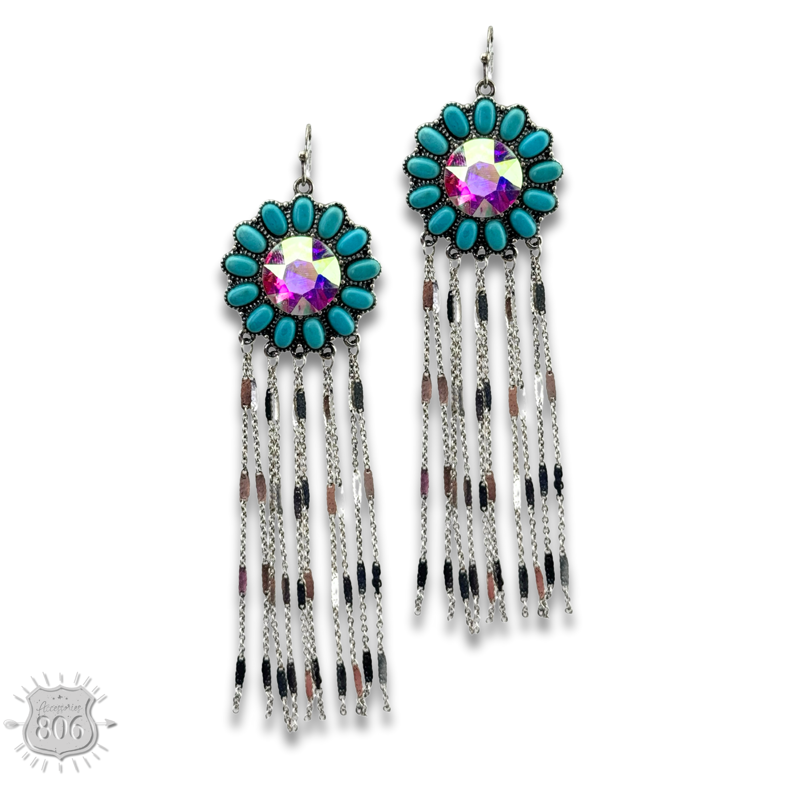 Pink Panache Brands - Wholesale Tassel Earrings - Flower concho fringe earring6