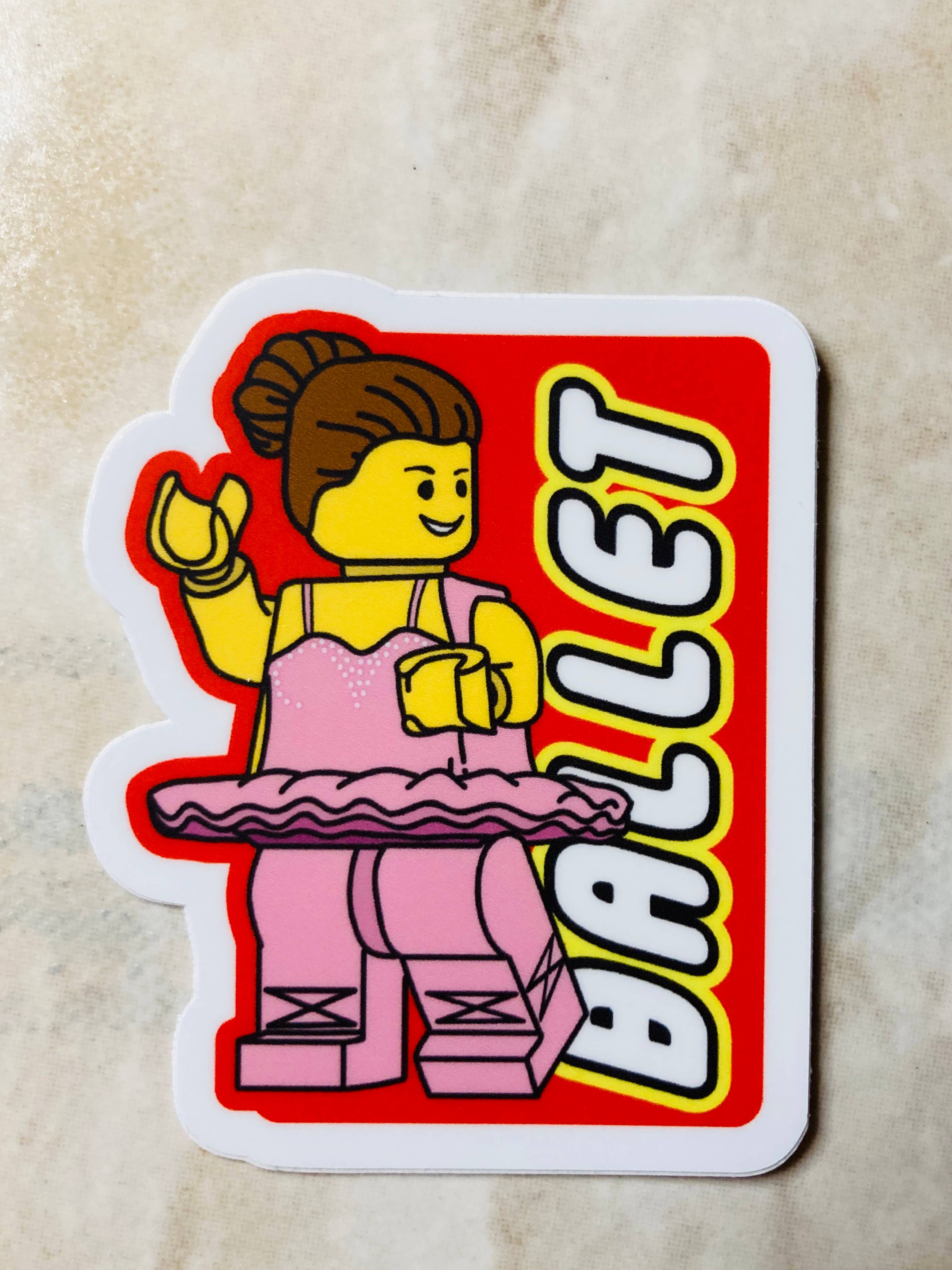 Denali & Co. - Wholesale Sticker - Brick Ballet Sticker – Fun Dance-Inspired Design, 2.4 x 3"2