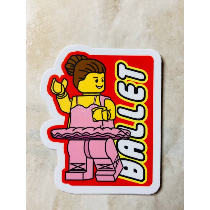 Denali & Co. - Wholesale Sticker - Brick Ballet Sticker – Fun Dance-Inspired Design, 2.4 x 3"2