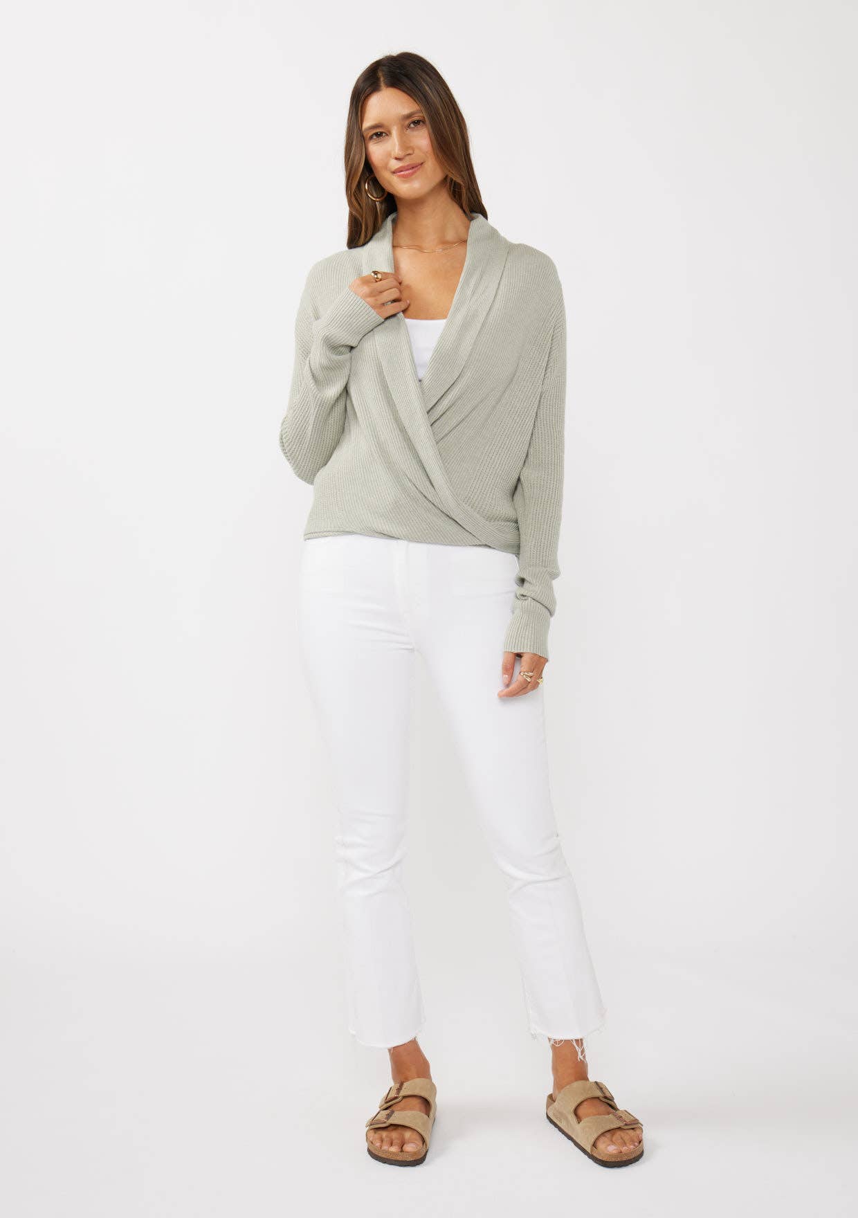 Lovestitch - Wholesale Cardigan - Women's - Waffle Knit Long Sleeve Tie Front Cardigan42