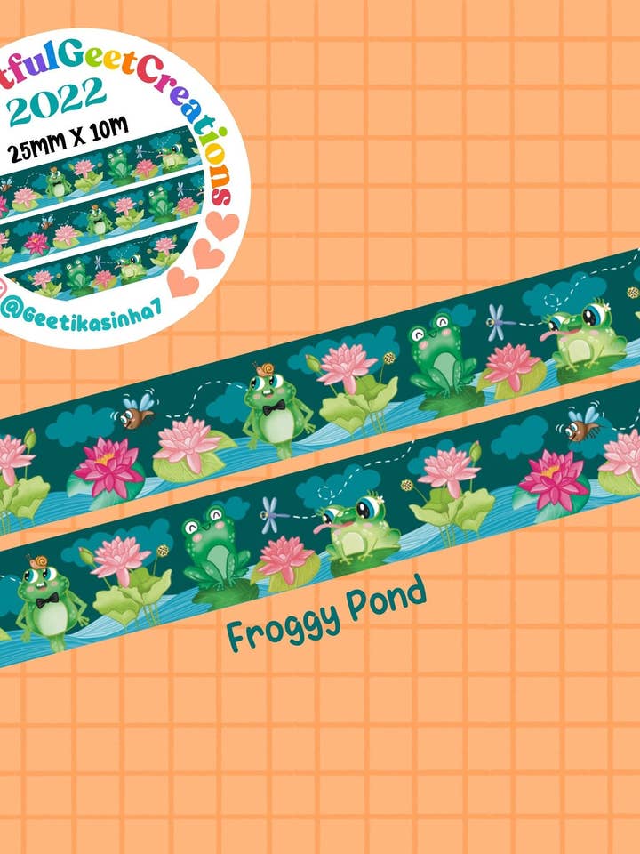 Fita Washi Froggy Pond por atacado de Artful Geet Creations