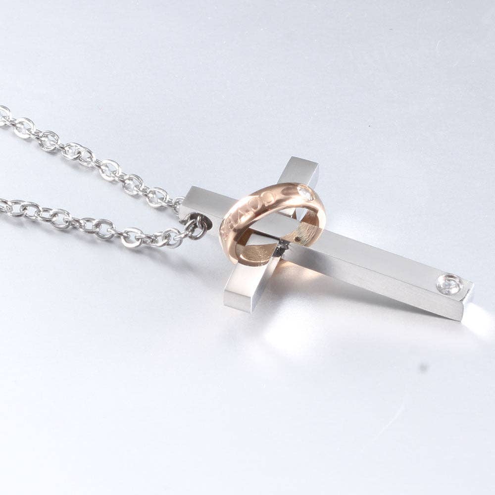 Ole - Wholesale Pendant/Charm Necklace - Stainless Steel Cross Necklace N37672
