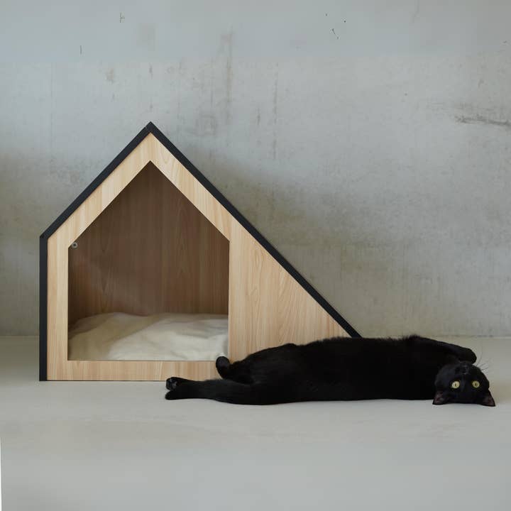 STUDIO ANIMAUX – cama - Gato e cão por atacado – Casa do gato | madeira | preto | 75 x 50 x 53 cm11