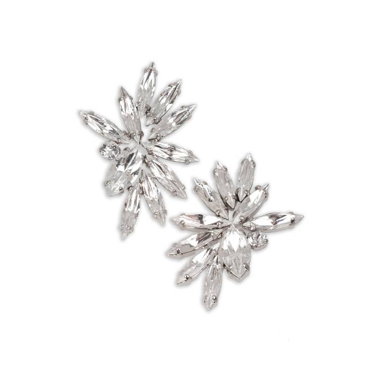 Boucles d'oreilles de mariée en cristal FIREWORK pour la vente par Studio Stefanie Somers